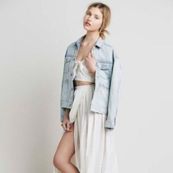 Free People cream Sundaes & Sprinkles Midi Dress Wrap Cut Out Halter tie… - Picture 4 of 11